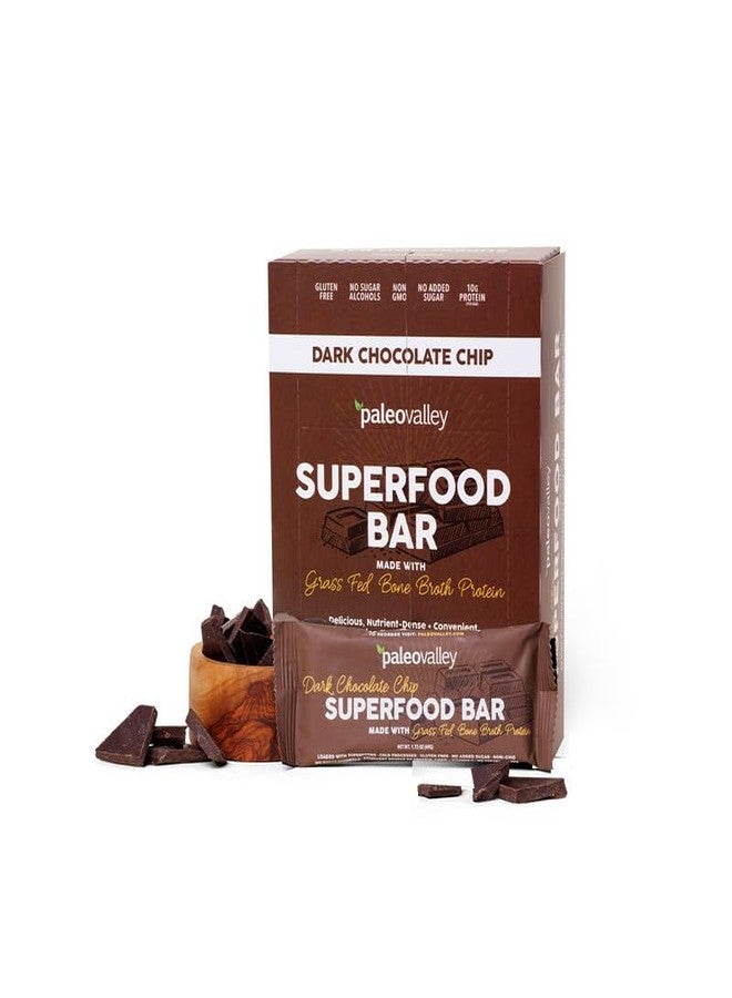 Paleovalley Superfood Bars – Dark Chocolate Chip– 12 Pack – 9g Protein per Bar – Gluten-Free, Grain-Free, Paleo, Non-GMO – On-the-Go Snack - Image 1