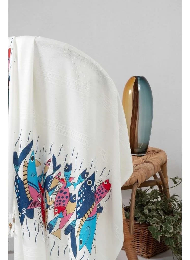 مالبيري Bamboo Printed Peshtemal Bath Towel