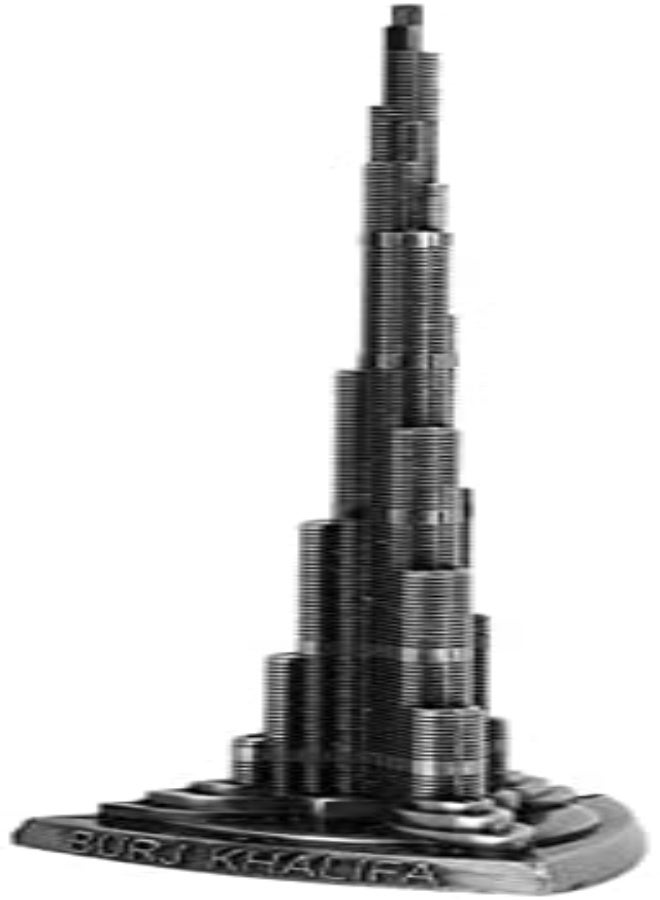 AKDC Tenpac Burj Khalifa Tower, Plating Dubai Tower Model, Realistic Alloy Miniature Tower Model With Carton Box For Home Bedroom Arts Craft Office Home Desktop Decor - Image 4