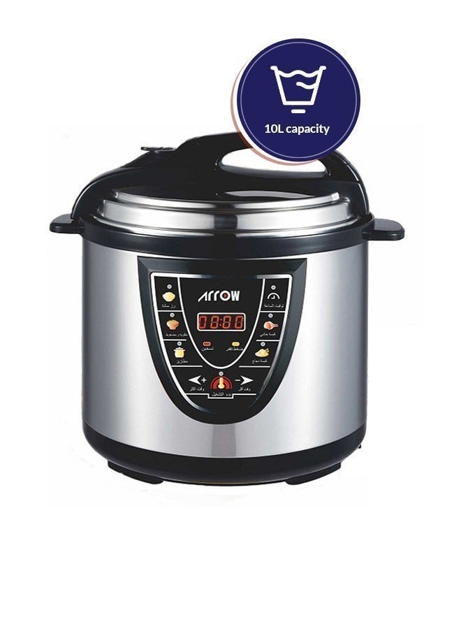 Arrow 10L MINI Electric Pressure Cooker, 1600W | Stainless Steel body | High Quality Golden Pot | Silver Color | Work as a steamer for Mandi and Manto | Model Name: RO-10SEC - Image 5