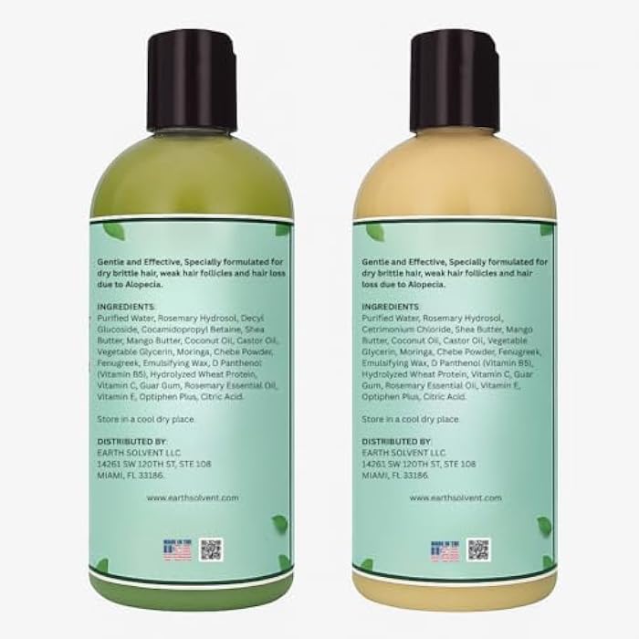 Moringa Rosemary Fenugreek Shea Butter Shampoo and Conditioner Set For Dry Brittle Hair Promotes Hair Growth & Thickness | Moringa Hair Butter Mega Hair Growth Shampoo & Conditioner - Image 5