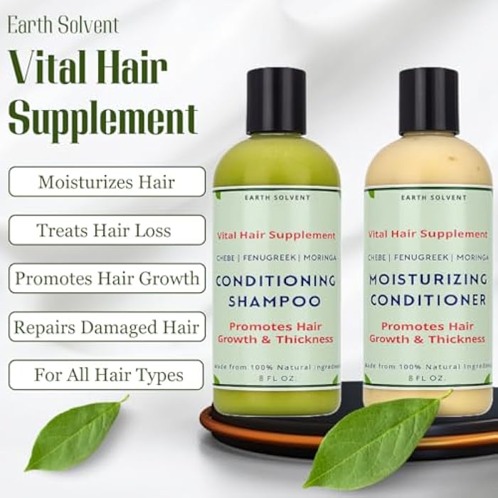 Moringa Rosemary Fenugreek Shea Butter Shampoo and Conditioner Set For Dry Brittle Hair Promotes Hair Growth & Thickness | Moringa Hair Butter Mega Hair Growth Shampoo & Conditioner - Image 3