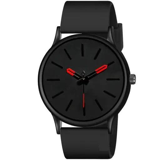 Acnos Ultra-Light Minimal Black Analog Watch Minimalist Design, Rubber Strap, Business Casual - Image 1
