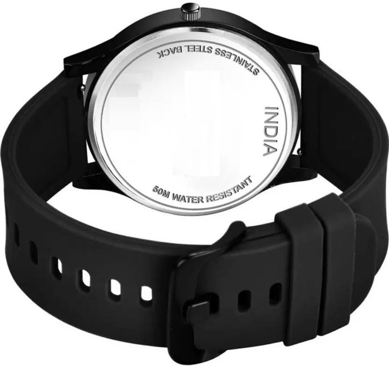 Acnos Ultra-Light Minimal Black Analog Watch Minimalist Design, Rubber Strap, Business Casual - Image 5