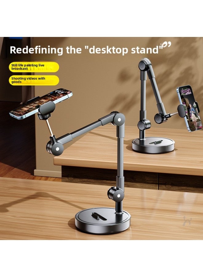 Mobile Phone Stand For Overhead Shooting Special Stand Desktop Live Shooting Food Recording Video Learning Network Class Unpacking Vlog Stand-Color:[tablet Clip + Bluetooth Remote Control] Oversized BaseSuper Stable Load-bearing720°AdjustableUniversal For Live Broadcast/video/overhead Shooting  - Image 2