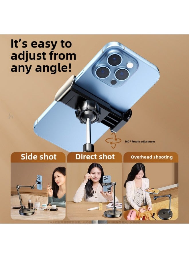 Mobile Phone Stand For Overhead Shooting Special Stand Desktop Live Shooting Food Recording Video Learning Network Class Unpacking Vlog Stand-Color:[tablet Clip + Bluetooth Remote Control] Oversized BaseSuper Stable Load-bearing720°AdjustableUniversal For Live Broadcast/video/overhead Shooting  - Image 5