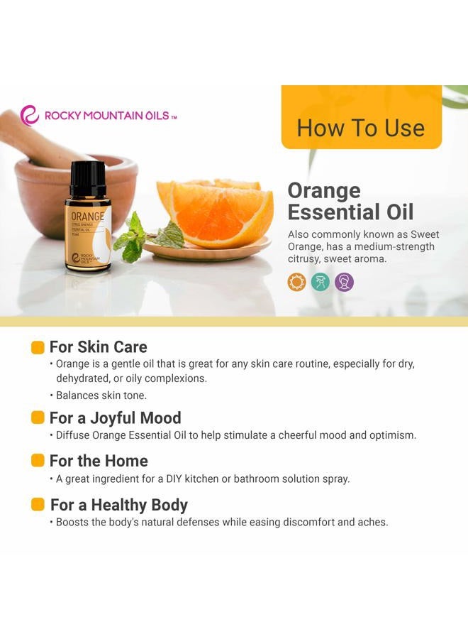 Rocky Mountain Oils Orange Essential Oil - 100% Pure and Natural Aromatherapy Essential Oils for Diffusers, Topical, and Home - 15ml - Image 4