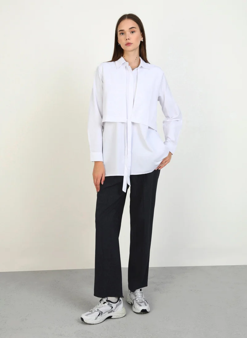 Benin by modanisa Off White - Tunic - Benin