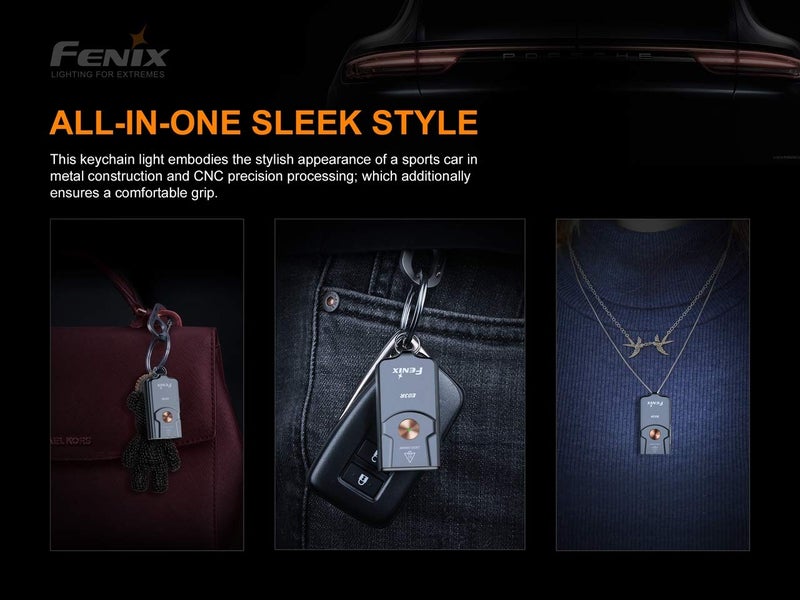 EdisonBright Fenix E03R USB Rechargeable 260 Lumen LED Keychain Flashlight, Brand USB Charging Cable Bundle - Image 4