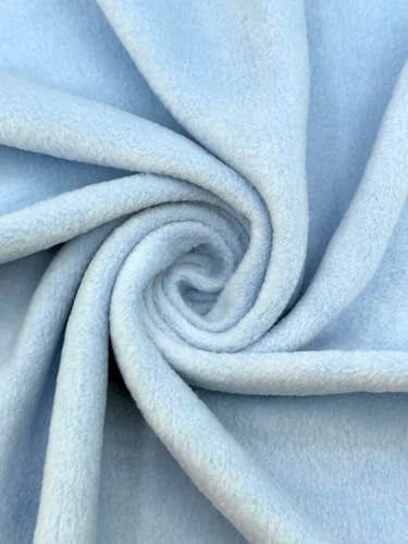 EOVEA Polar Fleece Fabric by the Yard Soft AntiPill Warm Cozy Material for Blankets Clothing Crafts Pet Beds DIY Sewing 60 Wide Solid Baby Blue 12 Yard - Image 1