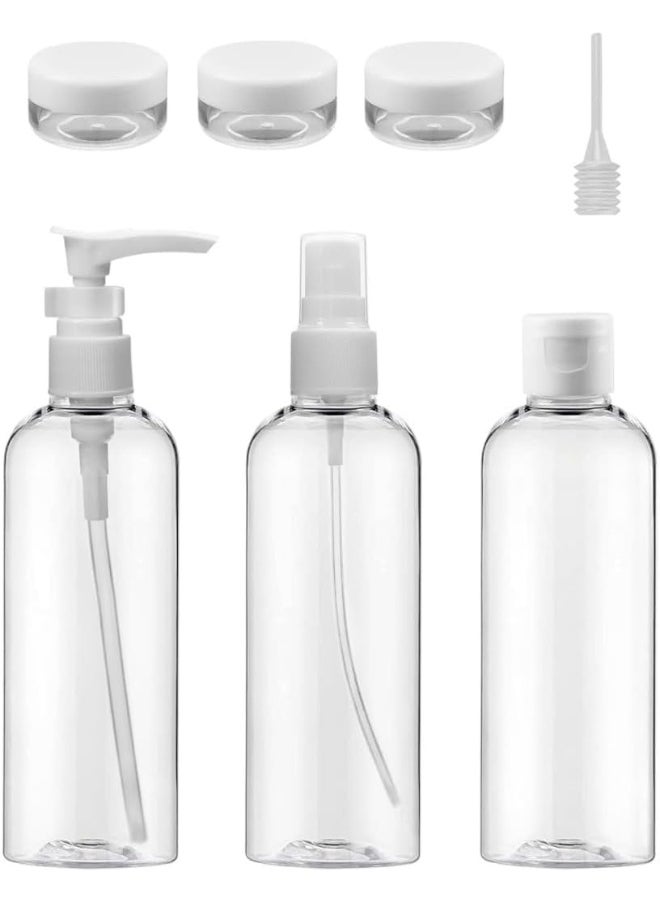 MOMENT - 6 Pcs 100Ml Clear Travel Bottles Plastic Bottles Air Travel Size Empty Bottles Refillable Travel Bottle Set, Liquids Containers For Toiletries Cosmetic Makeup Lotion Shampoo Shower - Image 1