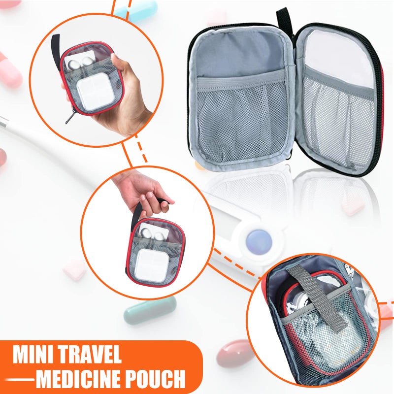 GDNasist Medicine Storage Bag, Pill Bottle Organizer for Emergency, Medicine Box Empty with Small Portable Pouch, First Aid Box for Travel and Home Storage - Image 5