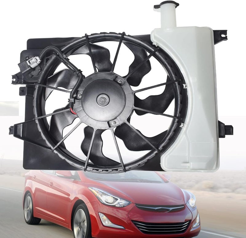 SEBLAFF Automotive Radiator Condenser Cooling Fan Assembly for 2014-2016 Elantra and 2015-2016 Forte - Image 1