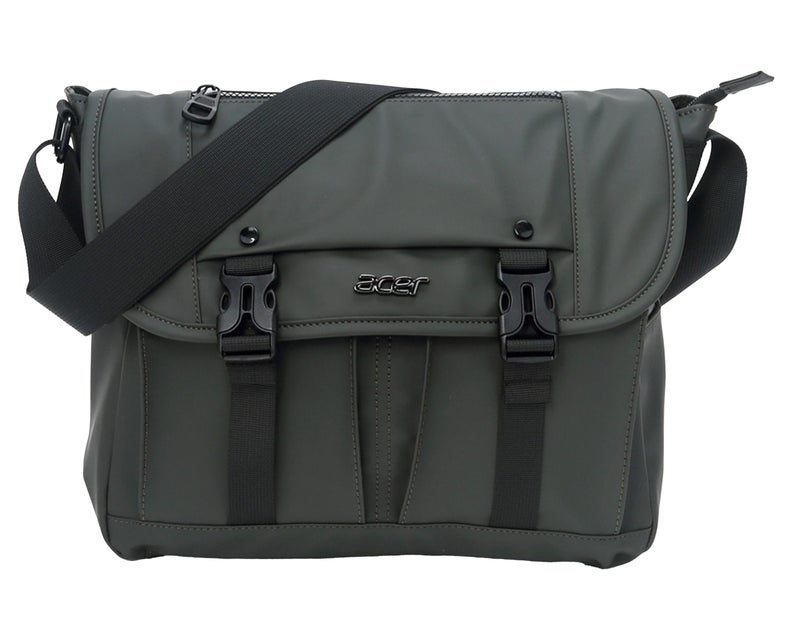 Acer Stylo Premium 14 Inch Laptop Sling Bag, Elegant Green Water-Resistant Polyester, Zippered Compartments & Front Pockets, Fits Up to 14-inch Laptops, Lightweight Daily Organizer for Work & Travel - Image 1
