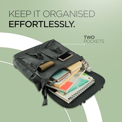 Acer Stylo Premium 14 Inch Laptop Sling Bag, Elegant Green Water-Resistant Polyester, Zippered Compartments & Front Pockets, Fits Up to 14-inch Laptops, Lightweight Daily Organizer for Work & Travel - Image 2