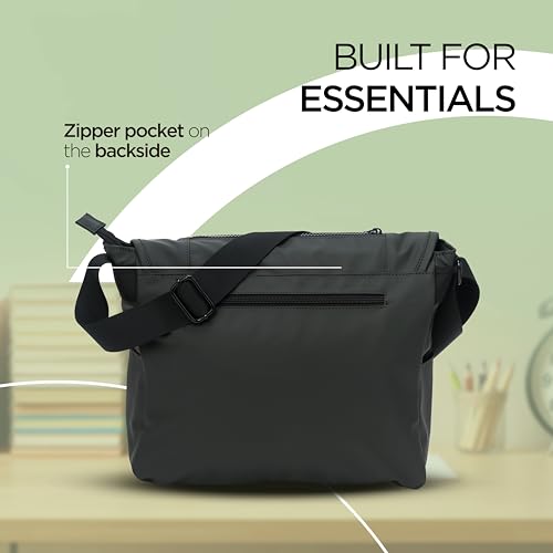 Acer Stylo Premium 14 Inch Laptop Sling Bag, Elegant Green Water-Resistant Polyester, Zippered Compartments & Front Pockets, Fits Up to 14-inch Laptops, Lightweight Daily Organizer for Work & Travel - Image 3