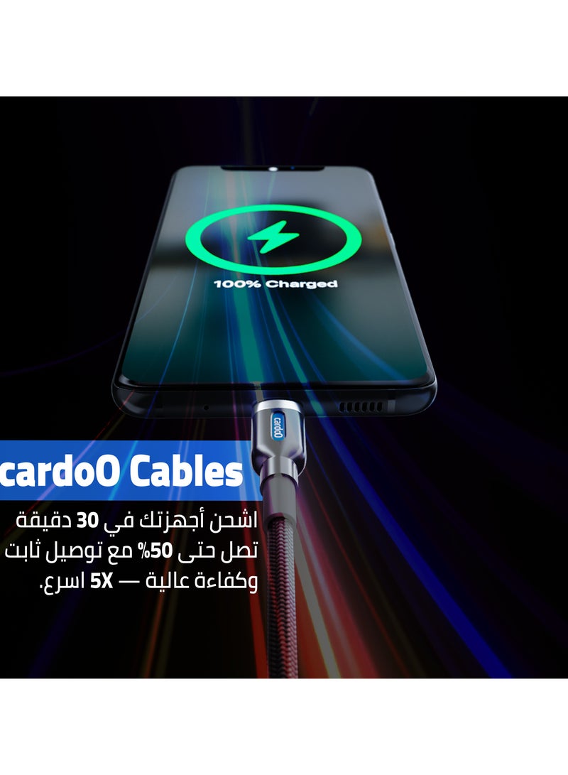 كابل cardoO USB-A إلى Micro USB 1.2M للشحن السريع ومزامنة البيانات باللون الأبيض للهواتف والأجهزة اللوحية التي تعمل بنظام أندرويد - view 4