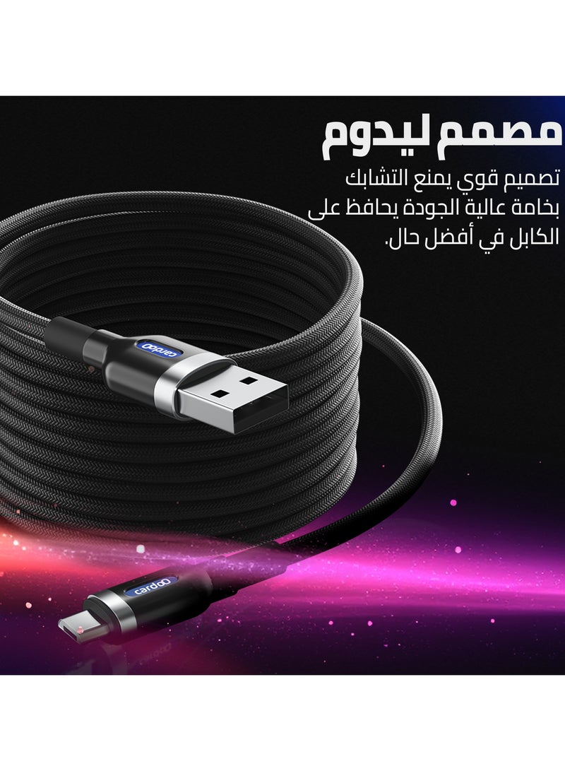 كابل cardoO USB-A إلى Micro USB 1.2M للشحن السريع ومزامنة البيانات باللون الأبيض للهواتف والأجهزة اللوحية التي تعمل بنظام أندرويد - view 5