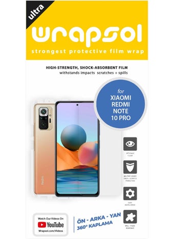 Wrapsol Xiaomi Redmi Note 10 Pro Full Body Screen Protector Front Back Side Impact Absorbing Polyurethane Film  - Image 5