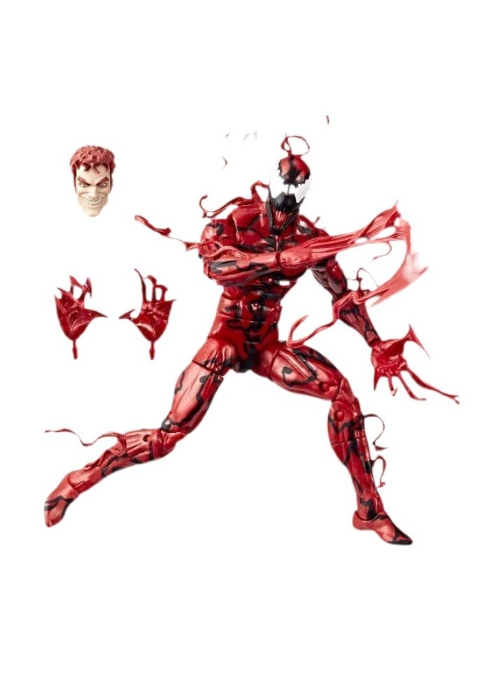 general Marvel movie Spider-Man venom slaughter figure real head carving joint moving model ornament box is suitable for fans and friends (17cm) - Image 4