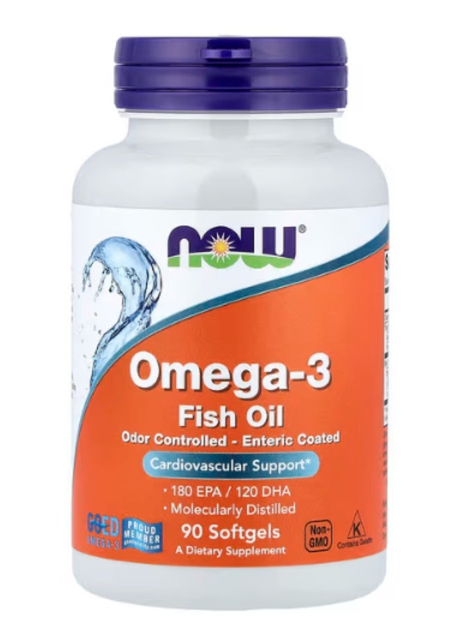 NOW , Omega-3 Fish Oil, 90 Softgels