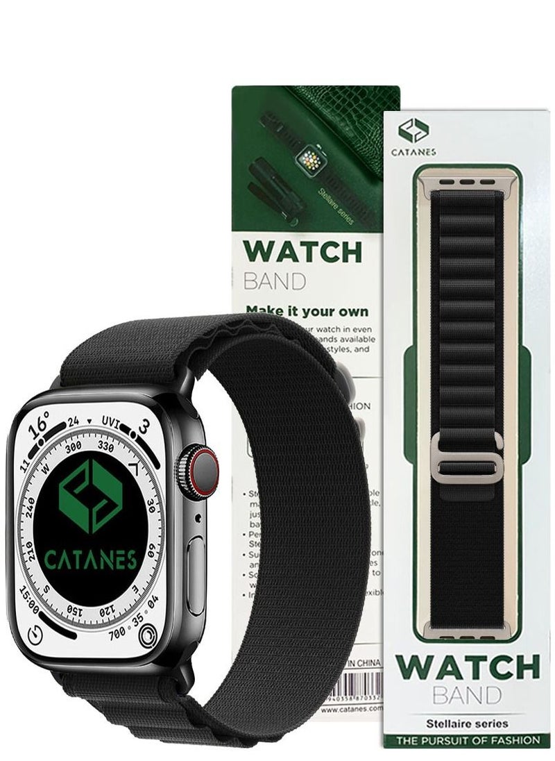 CATANES - Alpine Loop Compatible with Apple Watch Band 38mm, Nylon Wristband,Black - Image 1