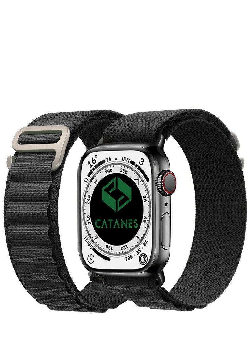 CATANES - Alpine Loop Compatible with Apple Watch Band 38mm, Nylon Wristband,Black - Image 1