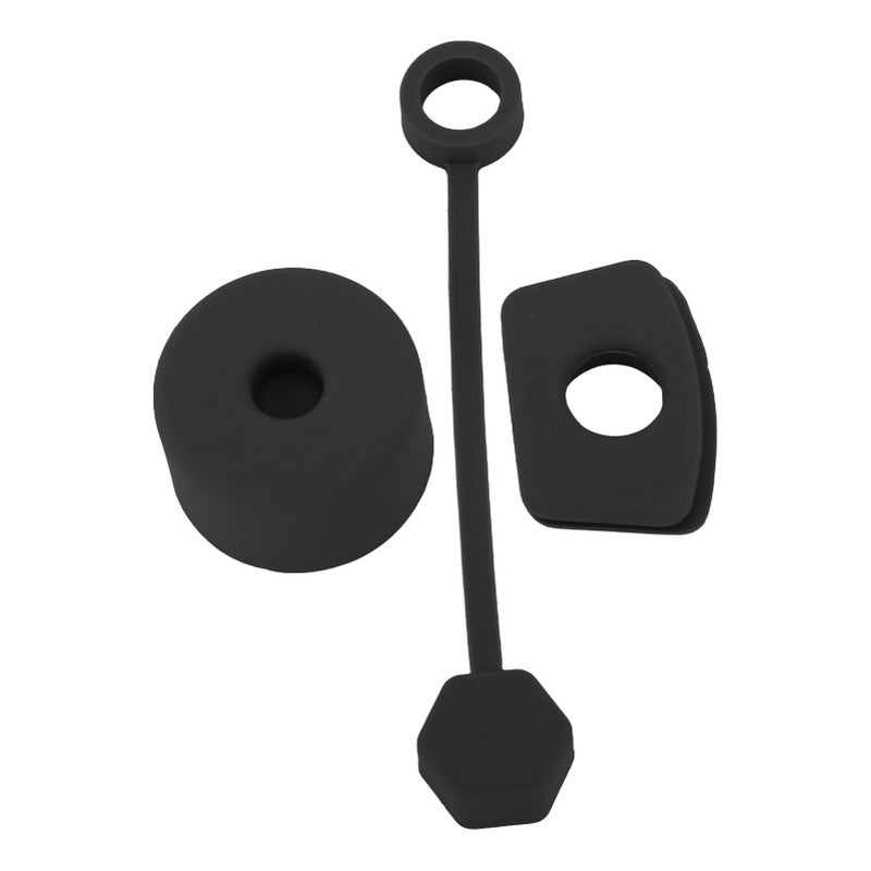 Reusable Leak Stopper Plug And Straw Cover Set For Cups Black - Image 4