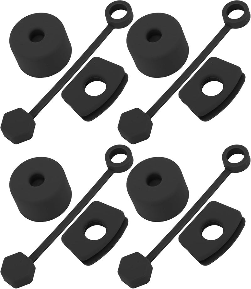 Reusable Leak Stopper Plug And Straw Cover Set For Cups Black - Image 1