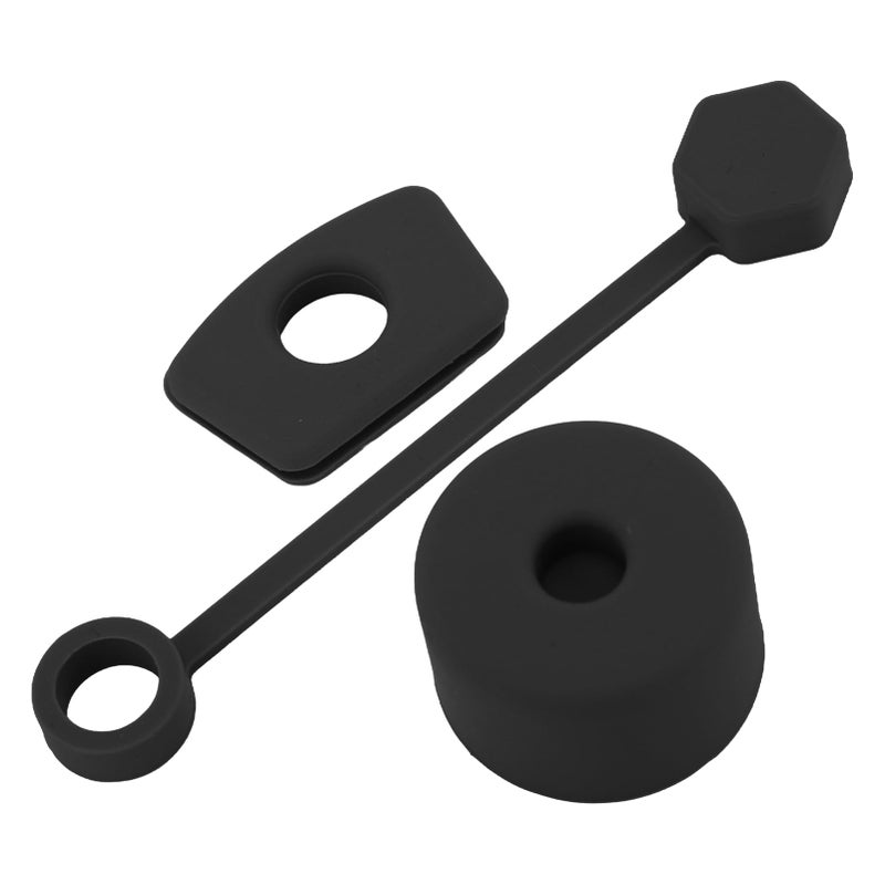 Reusable Leak Stopper Plug And Straw Cover Set For Cups Black - Image 3