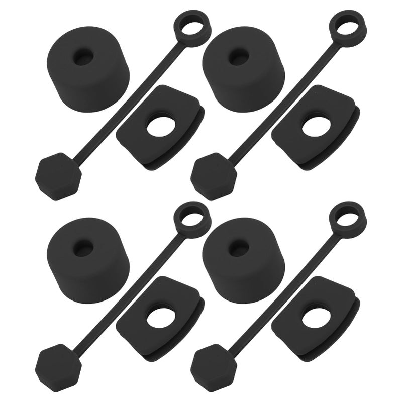 Reusable Leak Stopper Plug And Straw Cover Set For Cups Black - Image 2