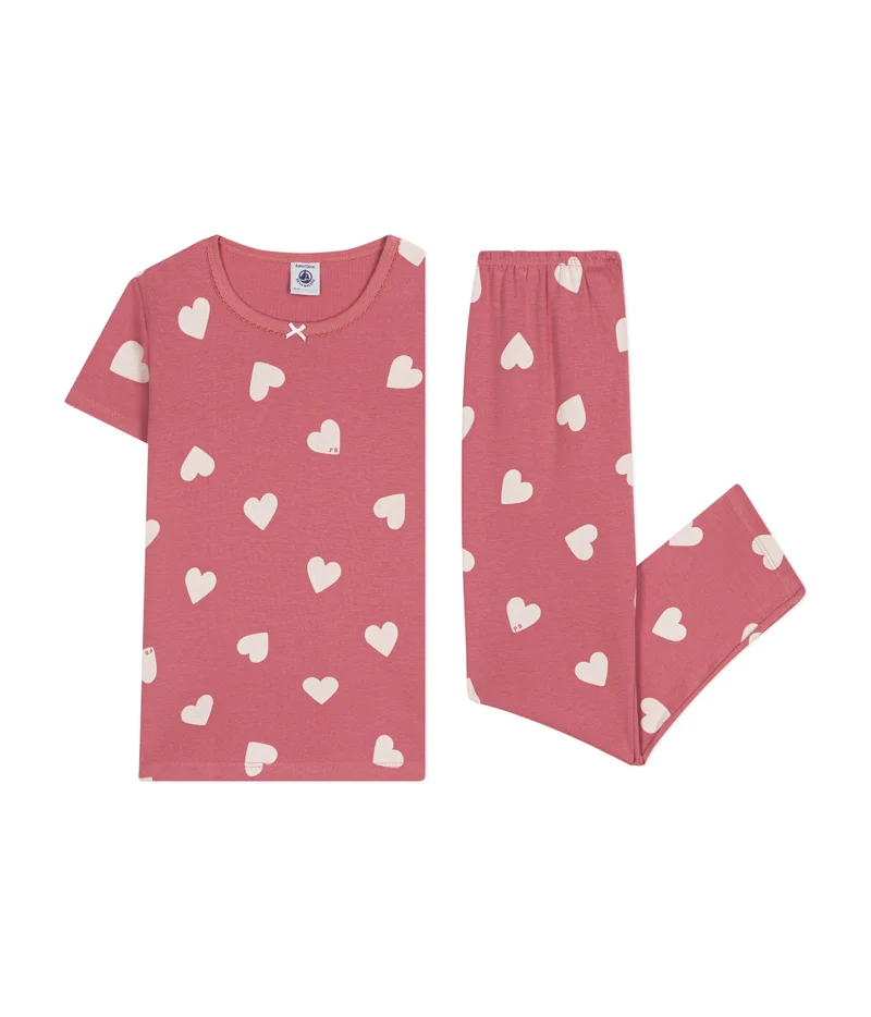 بيتي باتو Children's heart print pattern cotton pyjamas