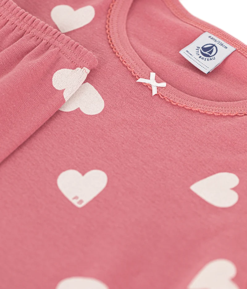 بيتي باتو Children's heart print pattern cotton pyjamas