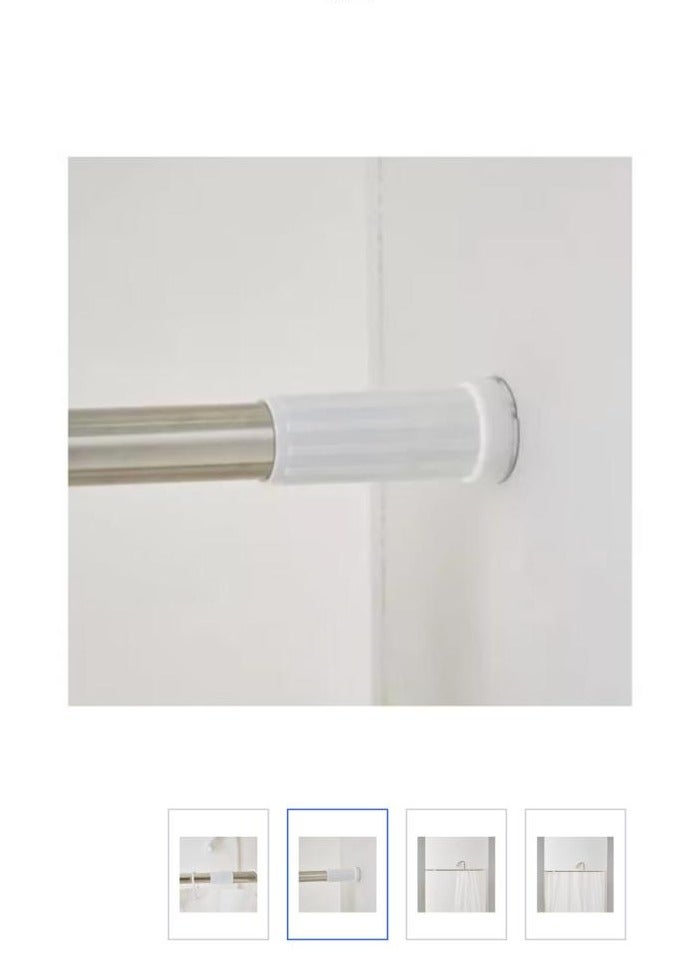 Stainless steel shower and bathroom curtain rod, extendable, size 104-190 cm - Image 3