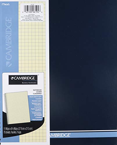 Cambridge Mead Cambridge Wirebound Quad Notebook, 70 Sheets-Ivory, 2 pk - Image 2