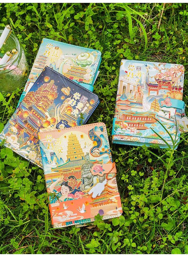 Bluejw China City Notebook Metal Bookmark Gel Pen Hangzhou Beijing Shanghai Guangzhou Hand Account Gift Box Suit - Image 3