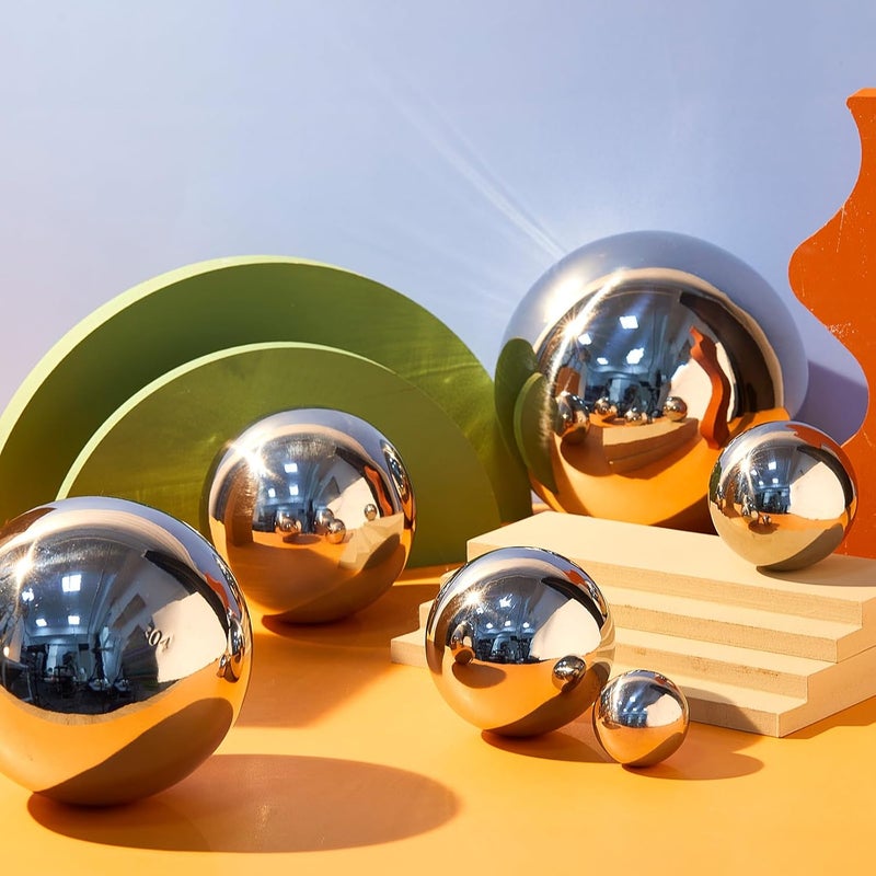 Shappy 6 Pcs Baby Sensory Reflective Balls - Stainless Steel Mirror Balls for Toddler Play and Nursery Decoration - Image 3