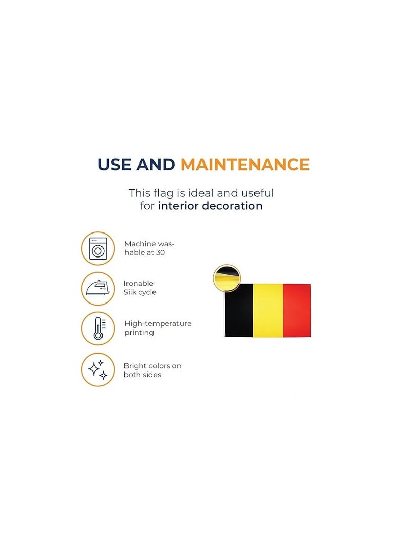 PRINTSHOP4ME Belgium Flag 3x5ft Outdoor or Indoor Flag for Sport Events and Home - Polyester - Size 90x150cm - Perfect for Sports Fan Flag  - Image 3