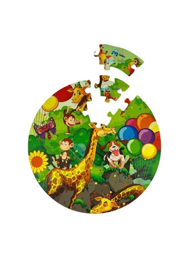 FunBlast Jungle Theme Animal Jigsaw Puzzle for Kids Jigsaw PuzzleToys for Kids 3+Years Above, DIY Wooden Jigsaw Puzzles, Matching Puzzles for Kids, Play and Lean Toys (28 Pcs; Multicolor) - Image 5