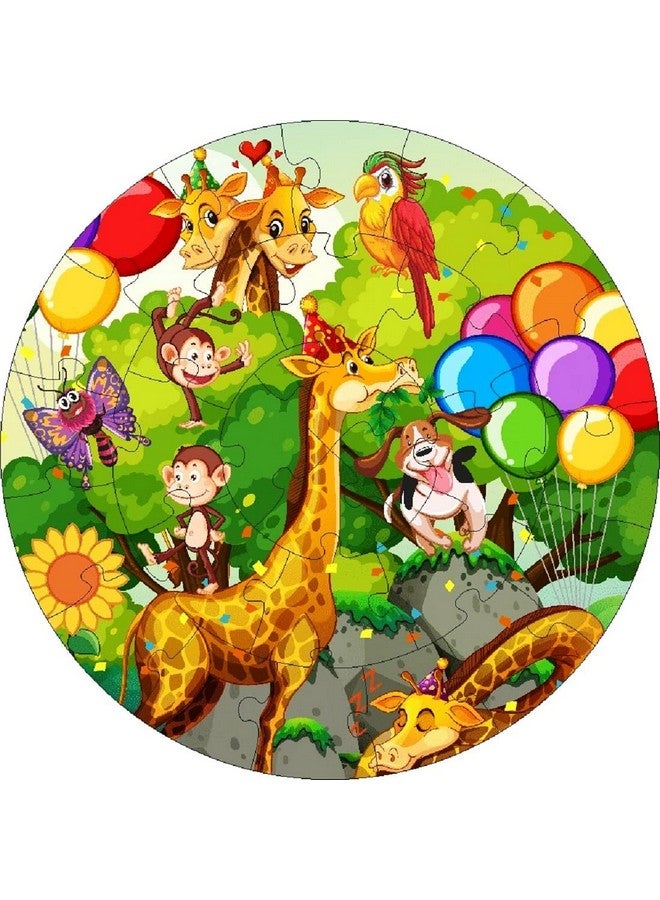 FunBlast Jungle Theme Animal Jigsaw Puzzle for Kids Jigsaw PuzzleToys for Kids 3+Years Above, DIY Wooden Jigsaw Puzzles, Matching Puzzles for Kids, Play and Lean Toys (28 Pcs; Multicolor) - Image 1