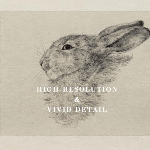 Kizbok Neutral Wall Art Decor, Vintage Rabbit Canvas Painting, Farmhouse Decor Bunny Sketch Drawing for Nursery Wall Decor, Antique Rabbit Gallery Wall Art for Bedroom Bathroom Home(8" x 10"-UNFRAMED) - Image 2