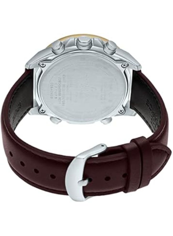 كاسيو ساعة كاسيو إيديفيس للرجال - ECB-900GL-1ADR، مينا سوداء، سوار بني - Image 3