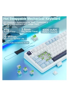 SYOSI Wireless Mechanical Keyboard, F75 75% Gasket Hot Swappable Custom Keyboard, RGB Tri-Mode Connection Gasket Gaming Keyboard, with Knob, 2.4GHz/Type-C/Bluetooth Mechanical Keyboard  - Image 4