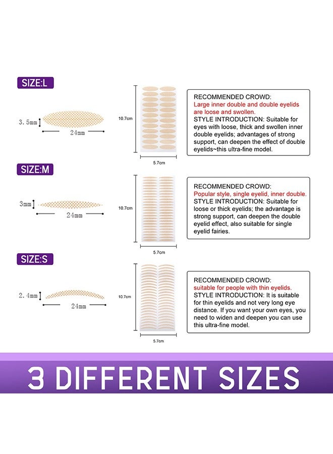 إيلهو شريط الجفن للعيون المقنعين غير مرئية - شرائط رفع الجفن 480 قطعة - شرائط جفن مزدوجة مقاومة للماء - شد الجفن الفوري للجفون الثقيلة ، غير المستوية ، المقنعين ، أحادية الجفون ، مع قضبان شوكة وملاقط - Image 3