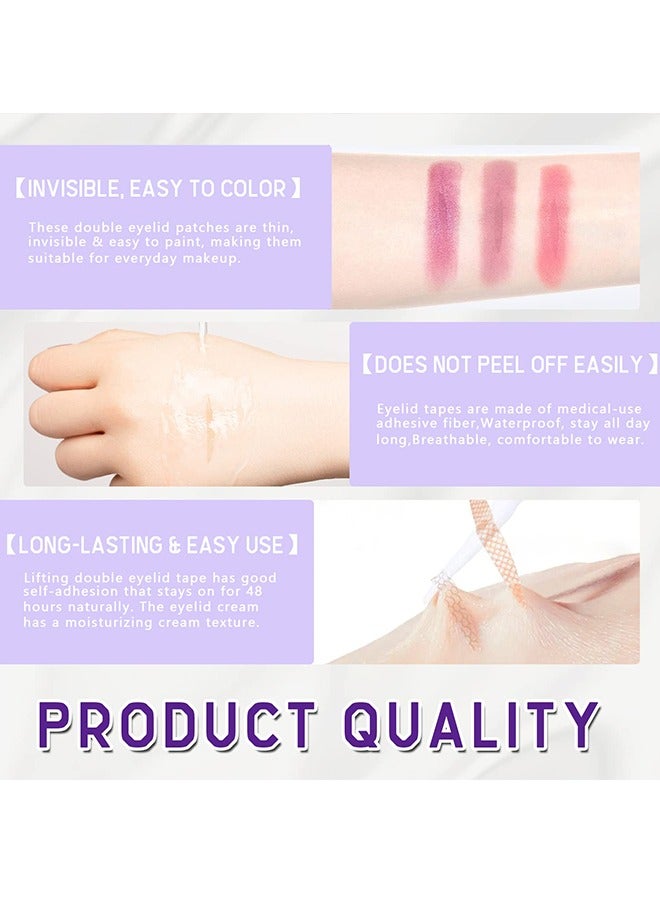 إيلهو شريط الجفن للعيون المقنعين غير مرئية - شرائط رفع الجفن 480 قطعة - شرائط جفن مزدوجة مقاومة للماء - شد الجفن الفوري للجفون الثقيلة ، غير المستوية ، المقنعين ، أحادية الجفون ، مع قضبان شوكة وملاقط - Image 5