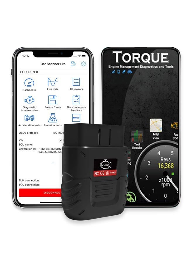 sinoTrack OBD2 Scanner Bluetooth Auto Diagnostic Scan Tool Car Fault Check Engine Light Wireless Car Code Reader for iOS & Android Compatible for All OBDII Protocol Vehicle Bluetooth 4.2 - Image 1