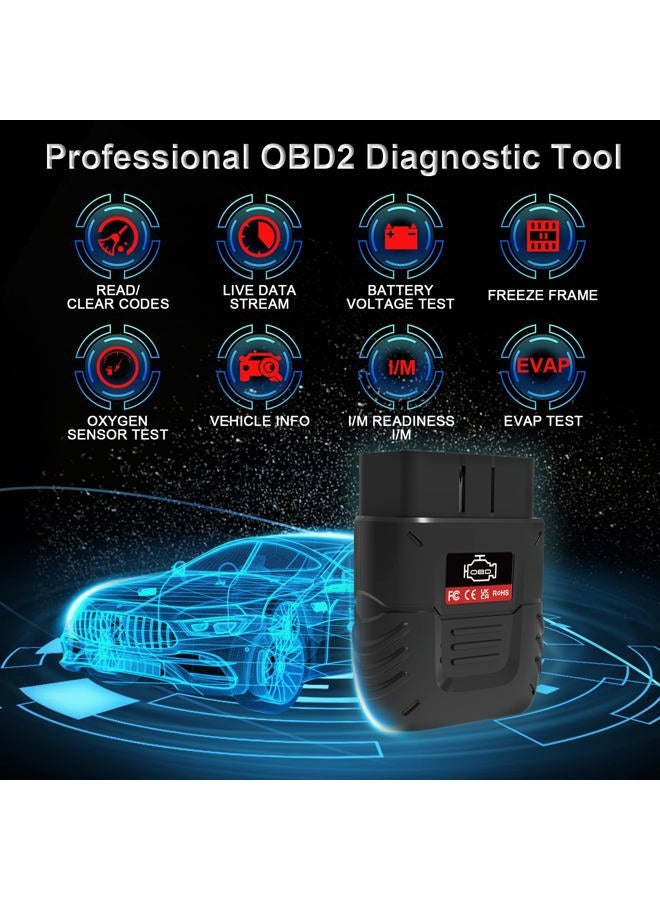 sinoTrack OBD2 Scanner Bluetooth Auto Diagnostic Scan Tool Car Fault Check Engine Light Wireless Car Code Reader for iOS & Android Compatible for All OBDII Protocol Vehicle Bluetooth 4.2 - Image 2