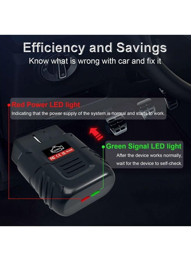 sinoTrack OBD2 Scanner Bluetooth Auto Diagnostic Scan Tool Car Fault Check Engine Light Wireless Car Code Reader for iOS & Android Compatible for All OBDII Protocol Vehicle Bluetooth 4.2 - Image 3