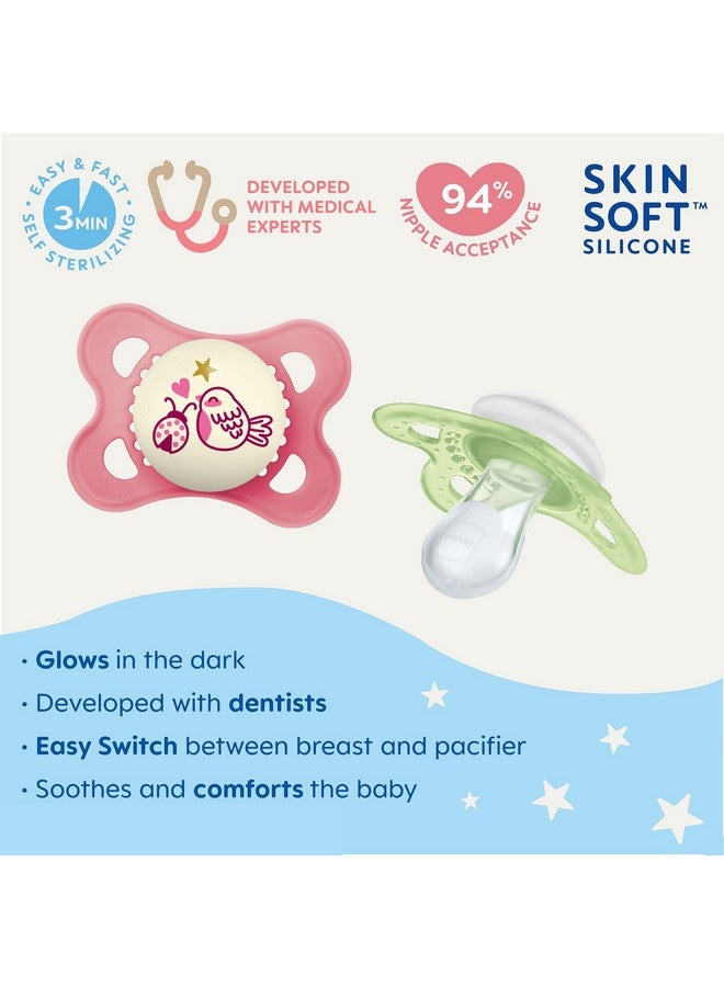 MAM Original Day & Night Pacifiers, Binky Pacifier for 0-6 Months, BPA-Free Silicone, Glows in The Dark, Best for Newborn Babies, Developed with Medical Experts, 4 Count Binkies - Image 2
