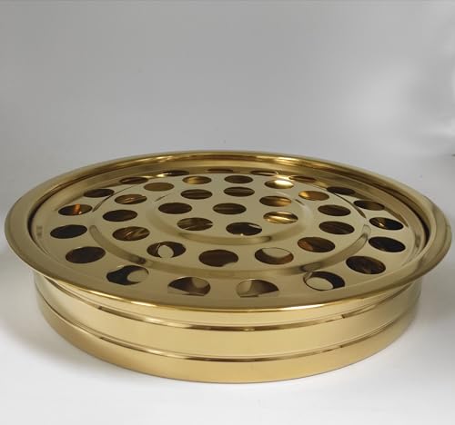 SruiSwei Communion Holy Wine Serving Cup Tray with Cover, Stainless Steel Brass Color Communion Tray Set with 160pcs Disposable Cups for Churches Supplies - Image 5